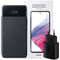 Samsung Originele S View Cover + Screenprotector + 25 Watt Fast Charging adapter Galaxy A53 - Zwart