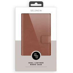 Selencia Echt Lederen Bookcase iPhone 13 Pro Max - Lichtbruin