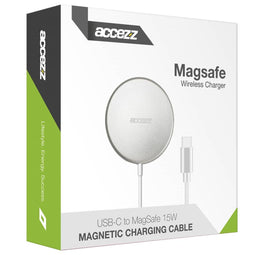 Accezz MagSafe Wireless Charger - MagSafe oplader met USB-C aansluiting - 15 Watt - Zilver