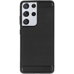 Générique Brushed Backcover Samsung Galaxy S21 Ultra - Zwart