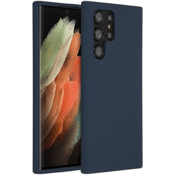 Accezz Liquid Silicone Backcover Samsung Galaxy S22 Ultra - Donkerblauw