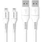 Accezz 2 pack Lightning naar USB kabel - MFi certificering - 2 meter - Wit