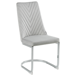 Beliani ALTOONA - Eetkamerstoel - Grijs - Fluweel