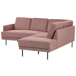 Beliani BREDA - Hoekbank 4-zits - Oudroze - Linkszijdig - Polyester