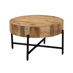 Homestylingshop Salontafel rond - Salontafel mangohout 80 cm - Salontafel hout