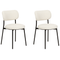 Beliani CASEY - Eetkamerstoelen set van 2 - Off-white - Bouclé