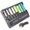 8-way quick charger for 1-8 Li-ion 3.6 and 3.7V battery, charging current max. 3A, charges batteries