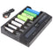 8-way quick charger for 1-8 Li-ion 3.6 and 3.7V battery, charging current max. 3A, charges batteries