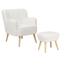 Beliani TUMBA - Fauteuil - Wit - Polyester
