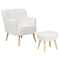 Beliani TUMBA - Fauteuil - Wit - Polyester