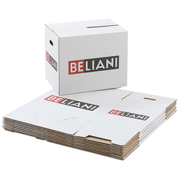 Beliani Umzugskarton Set (10x) mit BELIANI Logo - Wit - Papier