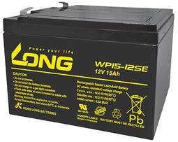 Kung Long WP15-12SE F2 cycle-resistant lead-fleece battery, 12V, 15Ah with 6.3mm Faston connection