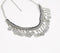 Silver-Toned Iron Charms Tribal Bib Necklace