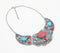 Silver-Toned Engraved Studded Necklace with Extension Chain