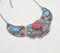 Silver-Toned Engraved Studded Necklace with Extension Chain