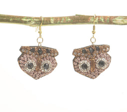 Quirky Owl Beaded Dangle Earrings