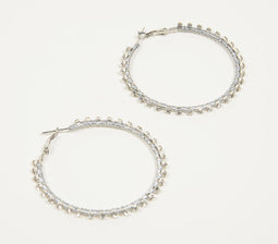 Rhinestone Encrusted Hoop Earrings