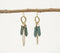 Sage Pencil Stone & Metallic Link Dangle Earrings