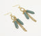 Sage Pencil Stone & Metallic Link Dangle Earrings