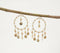 Sandy Beaded Metallic Dangle Hoop Earrings