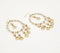 Sandy Beaded Metallic Dangle Hoop Earrings