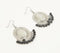 Silver-Toned Brass & Black Glass Beads Dangle Earrings