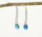 Silver-Toned Brass & Turquoise Crystal Dangle Earrings
