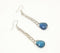 Silver-Toned Brass & Turquoise Crystal Dangle Earrings