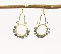 Semi-Precious Stone & Iron Dangle earrings