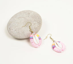 Sequin-Lined Shells Dangle Earrings
