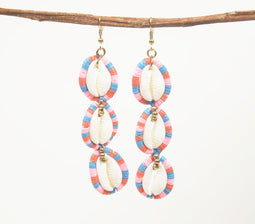 Sequin-Lined Shells Drop Earrings