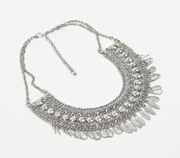 Silver-toned Boho-chic Iron Necklace
