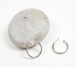 Silver-Toned Brass Classic C Hoop Earrings