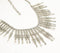 Silver-Toned Beaded Spikes Bib Necklace with Extension Chain