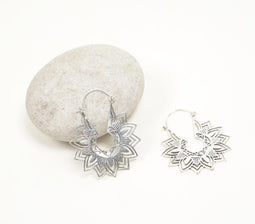 Silver-Toned Brass Huggie Hoop Earrings