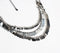 Silver-Toned Charms & Woven Thread Layered Bib Necklace