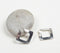 Silver-Toned Etched Brass Huggie Diamond Earrings