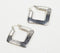 Silver-Toned Etched Brass Huggie Diamond Earrings