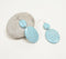 Silver-Toned Iron & Blue Resin Dangle Earrings