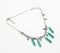 Silver-Toned Iron & Stone Spiked Necklace with Extension Chain