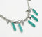 Silver-Toned Iron & Stone Spiked Necklace with Extension Chain