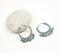 Silver-Toned Iron & Teal Glass Beads Hoop Earrings