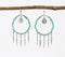 Silver-Toned Iron & Turquoise Beads Shoulder-Duster Earrings