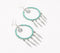 Silver-Toned Iron & Turquoise Beads Shoulder-Duster Earrings