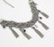 Silver-Toned Iron Braided Bib Necklace with Extension Chain