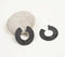 Silver-Toned Iron Black Huggie Earrings