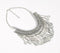 Silver-Toned Iron Coins Tribal Statement Bib Necklace