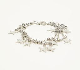 Silver-Toned Iron Starry-Charms Bracelet