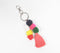 Silver-Toned Iron Pompom Tasseled Keychain