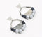 Silver-Toned Metal & Beads Drop Hoop Earrings